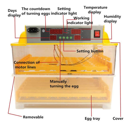 Rooster Farms Electric 96 Egg Incubator + Accessories for Chicken Quail Duck - view 9