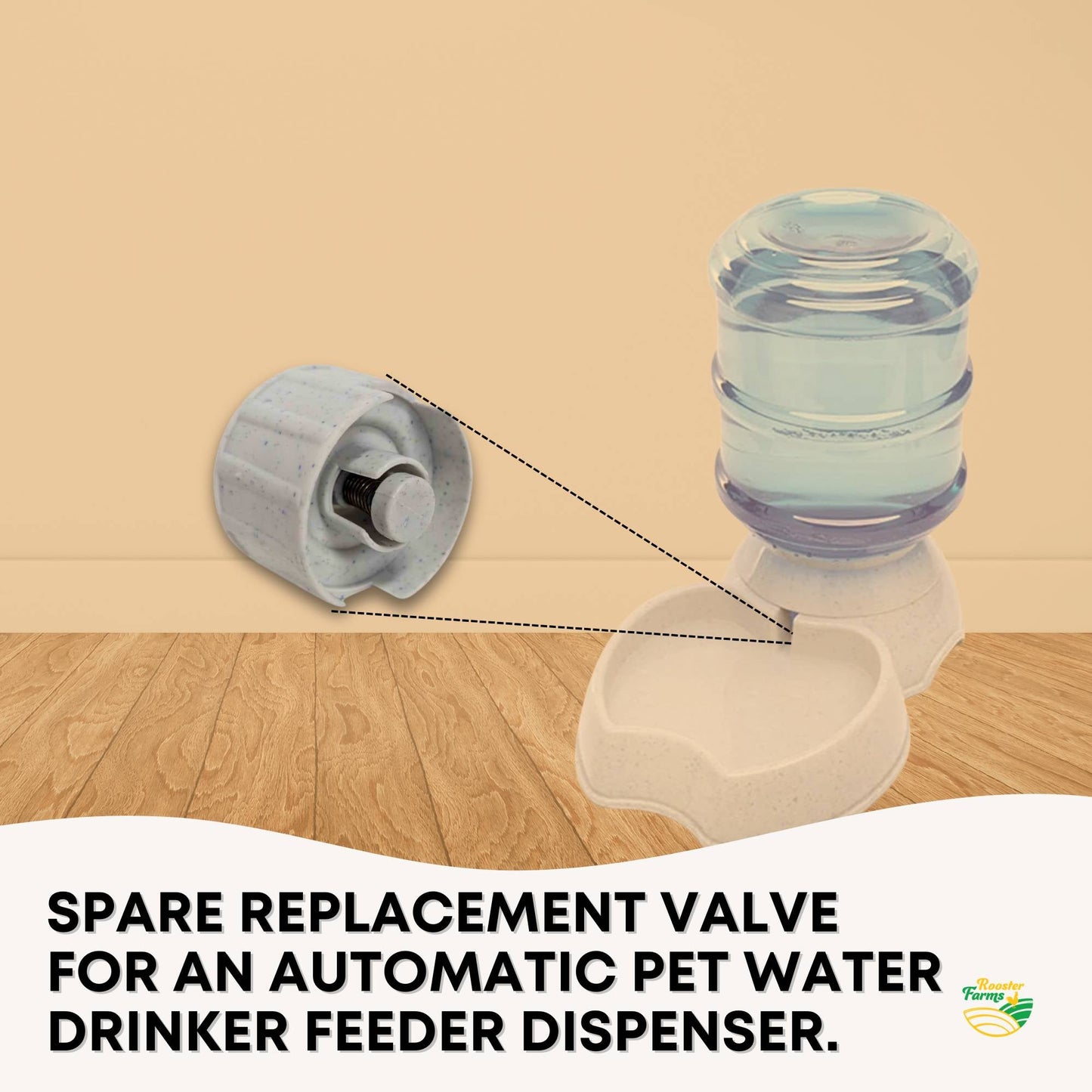 Rooster Farms Replacement Valve Spare Part for 3.8L Pet Water Drinker Dispenser - view 3