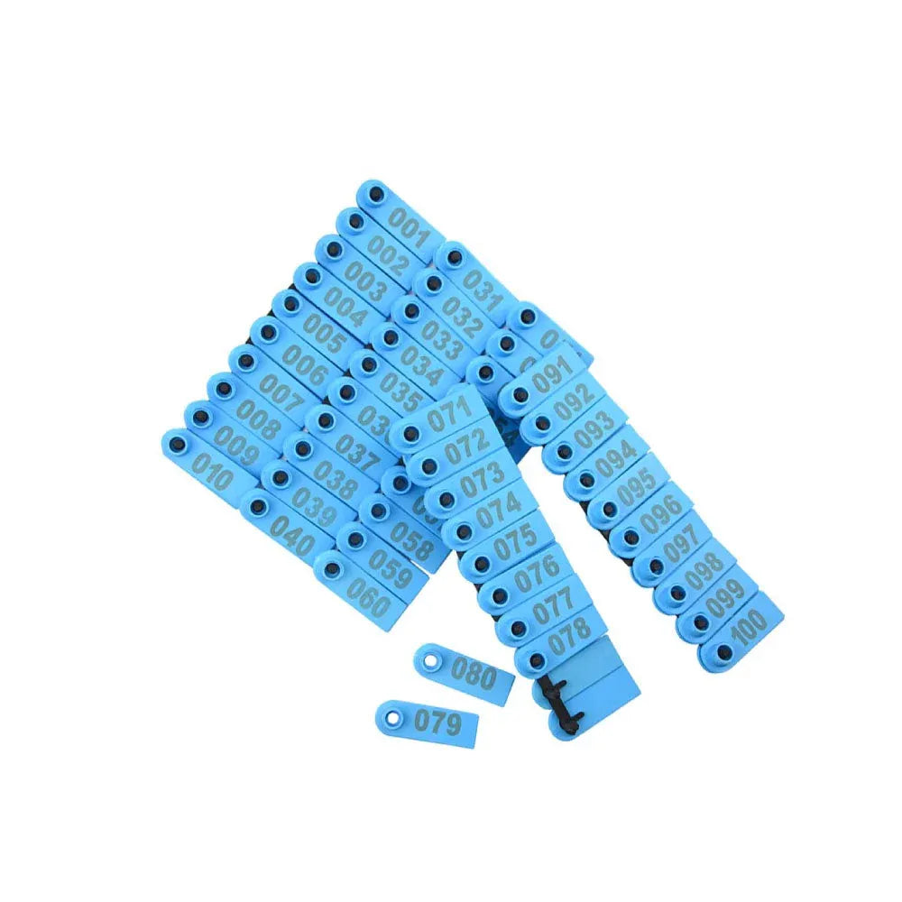 1-100 Cattle Number Ear Tags Set 5x2cm - Blue Small Cow Sheep Pig Livestock Label - view 3