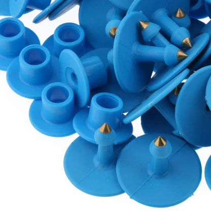 1-100 Cattle Number Ear Tags Set - Round Blue Pig Sheep Goat Livestock Labels - view 3