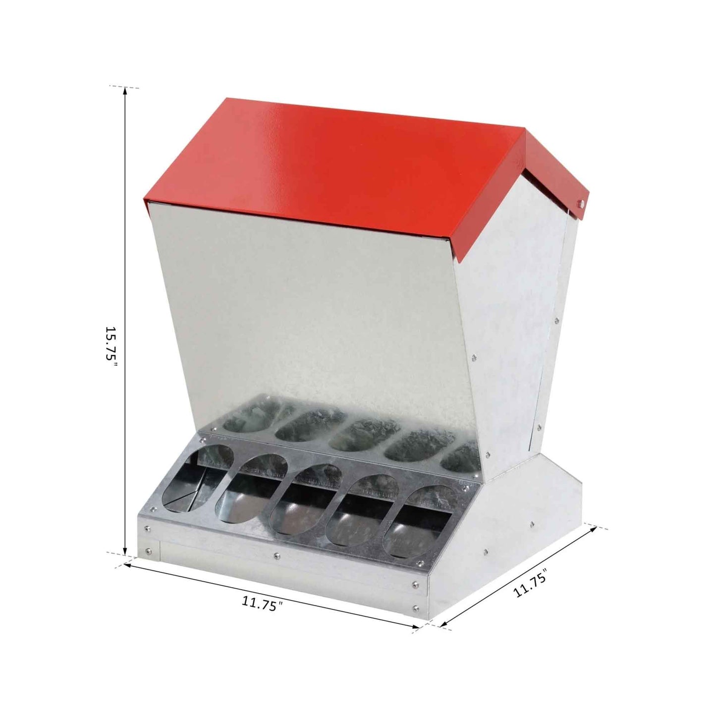 10kg Automatic Chook Chicken Feeder Poultry Auto Trough Galvanised Metal Feeders - view 4
