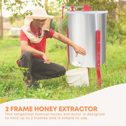 2 Frame Honey Extractor Stainless Manual Spinner Crank Honey Bee Hive Beekeeping - view 2
