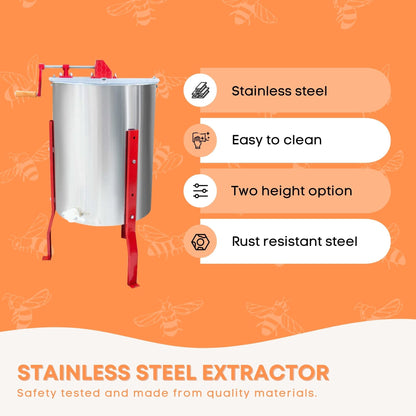 2 Frame Honey Extractor Stainless Manual Spinner Crank Honey Bee Hive Beekeeping - view 3