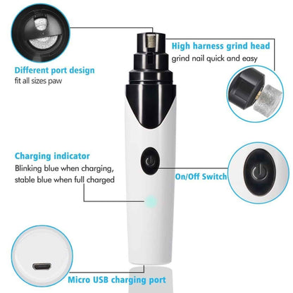 Pet Nail Grinder Dog Cat Electric Trimmer Rechargeable Clipper Claw Filer N8 - view 7