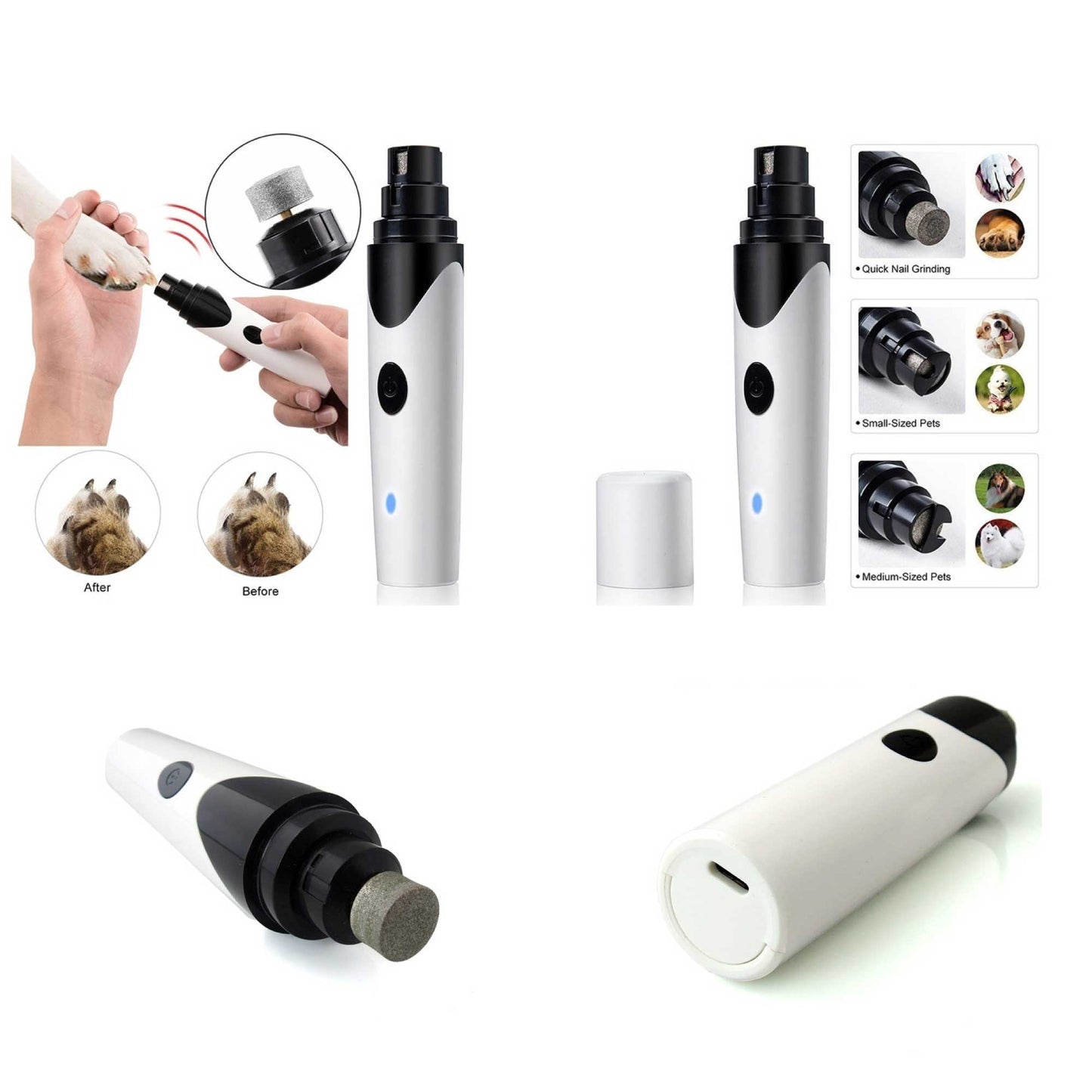 Pet Nail Grinder Dog Cat Electric Trimmer Rechargeable Clipper Claw Filer N8 - view 8
