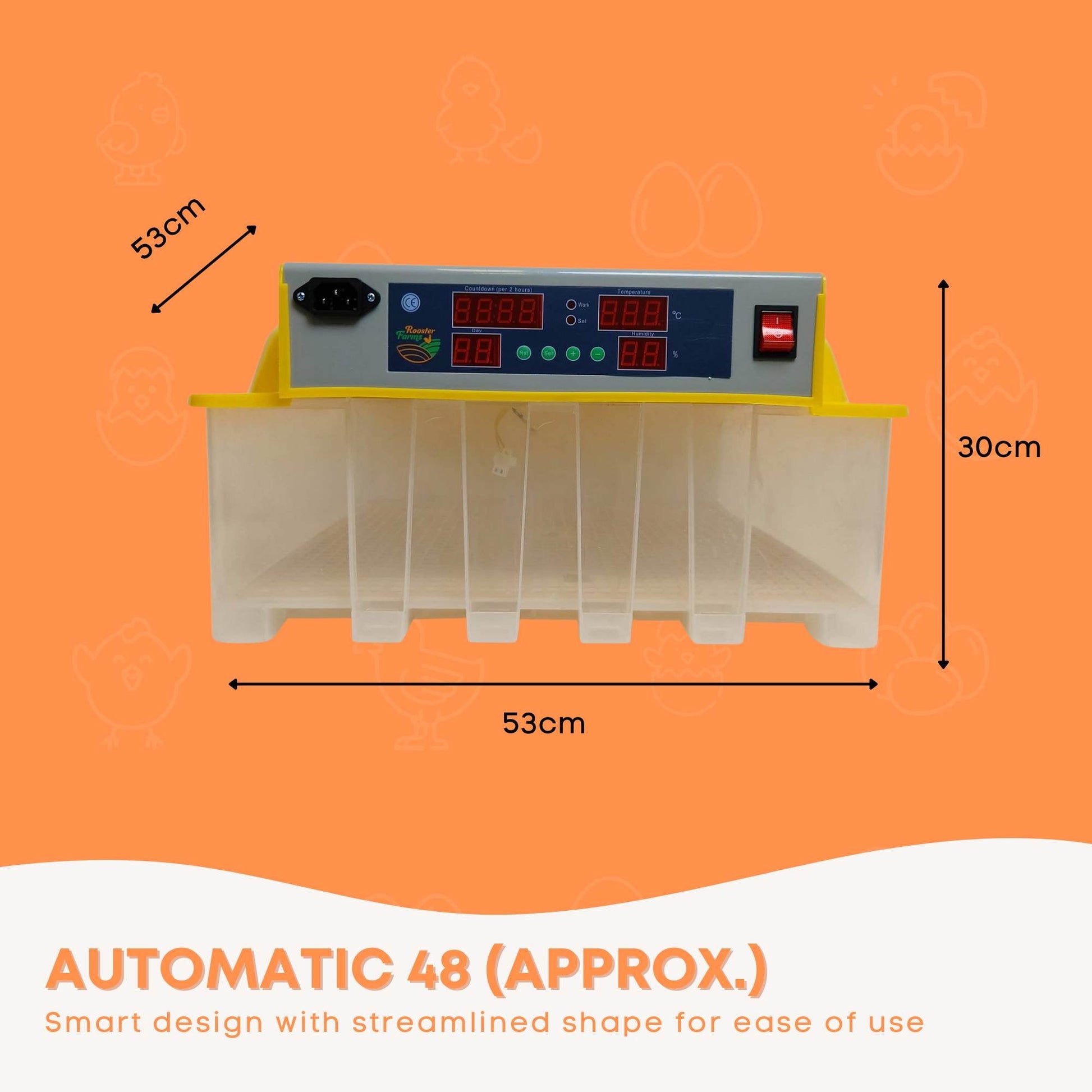 Rooster Farms Electric 48 Egg Incubator + Accessories for Chicken Quail Duck - view 4