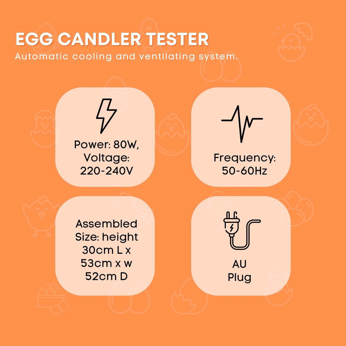 Rooster Farms Electric 48 Egg Incubator + Accessories for Chicken Quail Duck - view 7