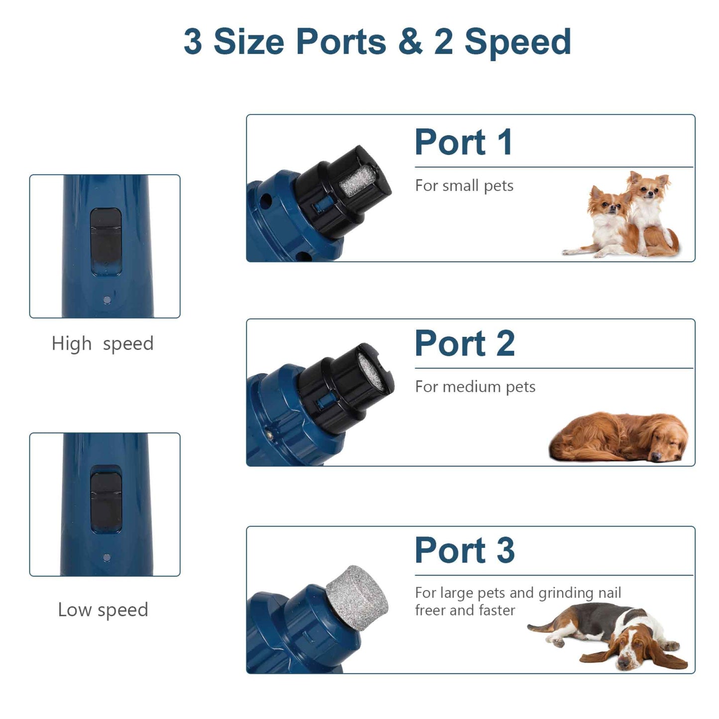 LED Light Pet Nail Grinder Dog Cat Electric Trimmer 2 Speed Rechargeable Filer - view 3
