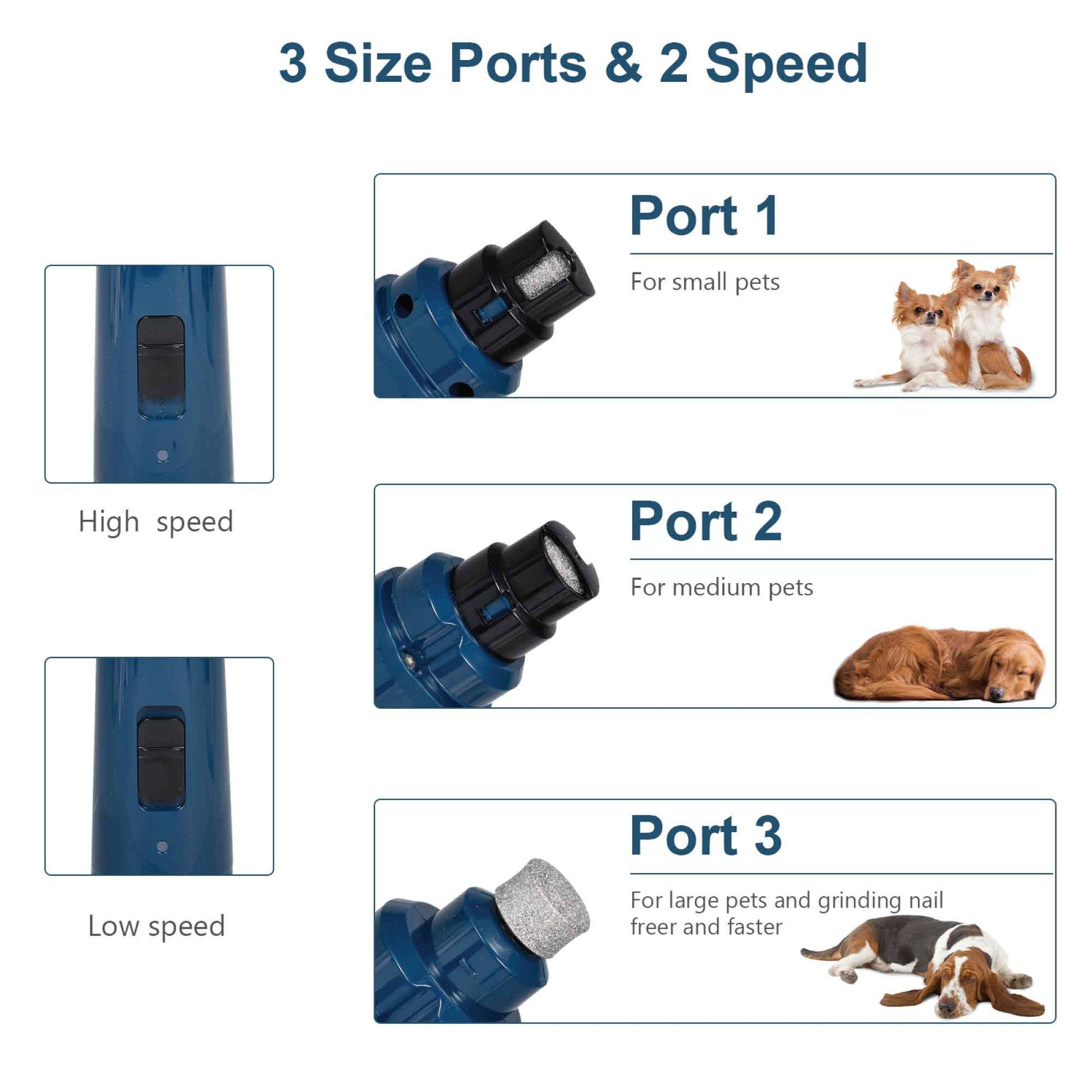 LED Light Pet Nail Grinder Dog Cat Electric Trimmer 2 Speed Rechargeable Filer - view 3