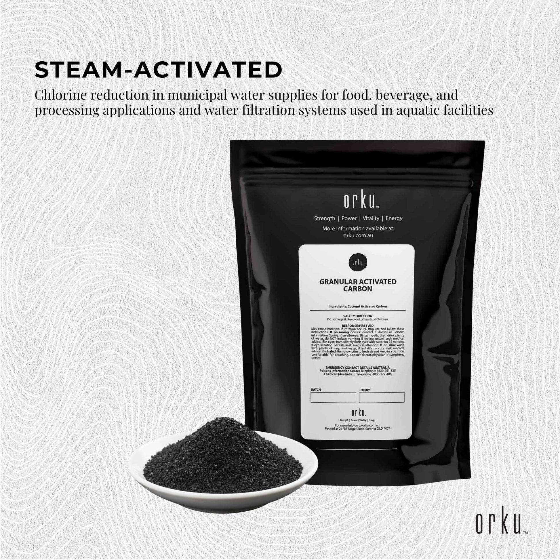 Orku 1Kg Granular Activated Carbon GAC Coconut Shell Charcoal Filtration Media - view 3