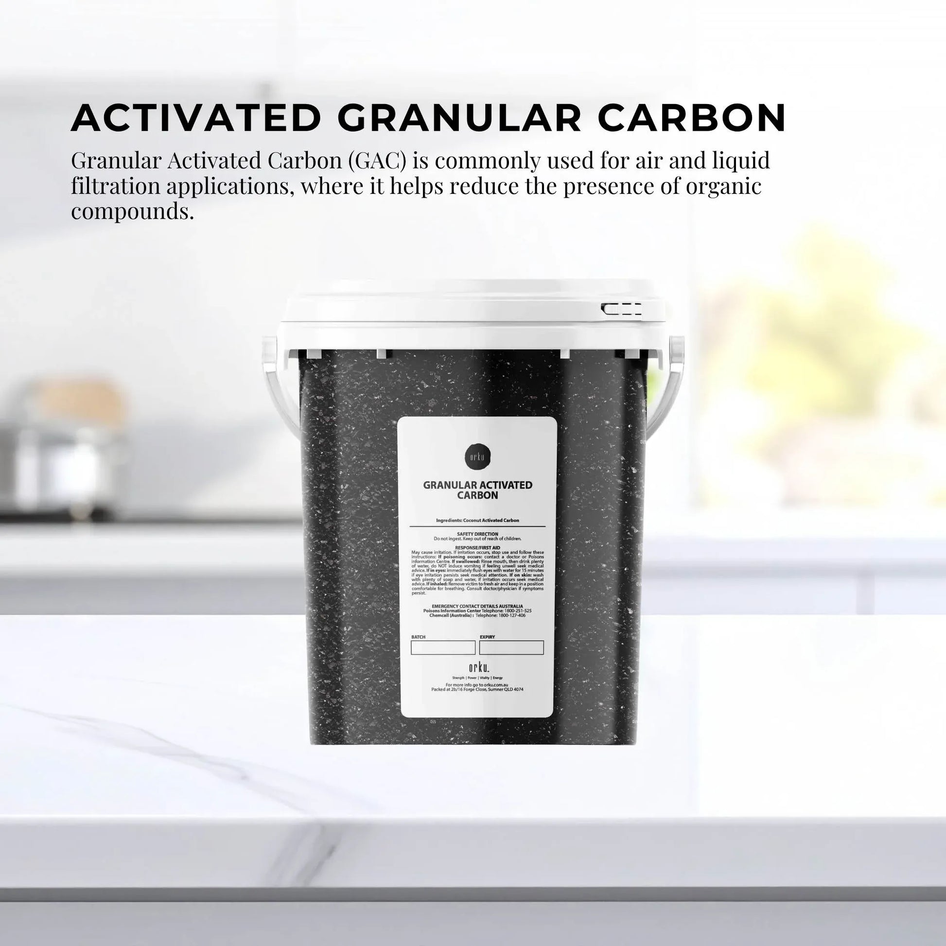 Orku 600g Granular Activated Carbon GAC Coconut Shell Charcoal Filtration Media - view 2