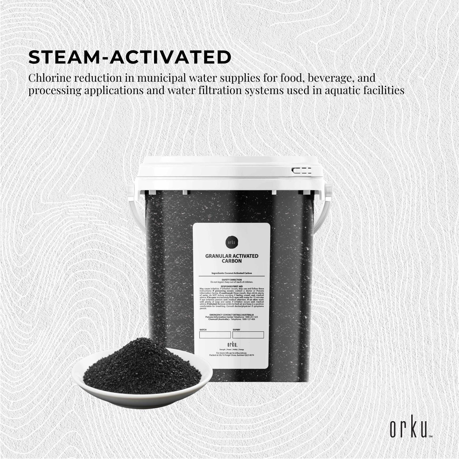 Orku 600g Granular Activated Carbon GAC Coconut Shell Charcoal Filtration Media - view 3