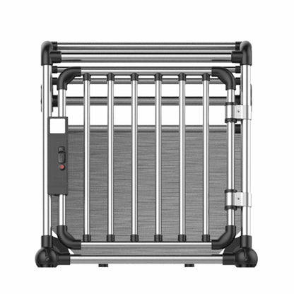 Aluminium Dog Travel Crate 56x65x77cm - Medium Pet Car Transport Cage Kennel Box - view 2