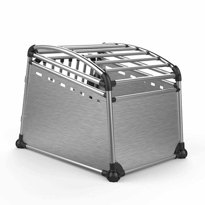 Aluminium Dog Travel Crate 56x65x77cm - Medium Pet Car Transport Cage Kennel Box - view 3