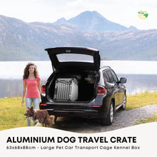 Aluminium Dog Travel Crate 63x68x88cm - Large Pet Car Transport Cage Kennel Box - view 2