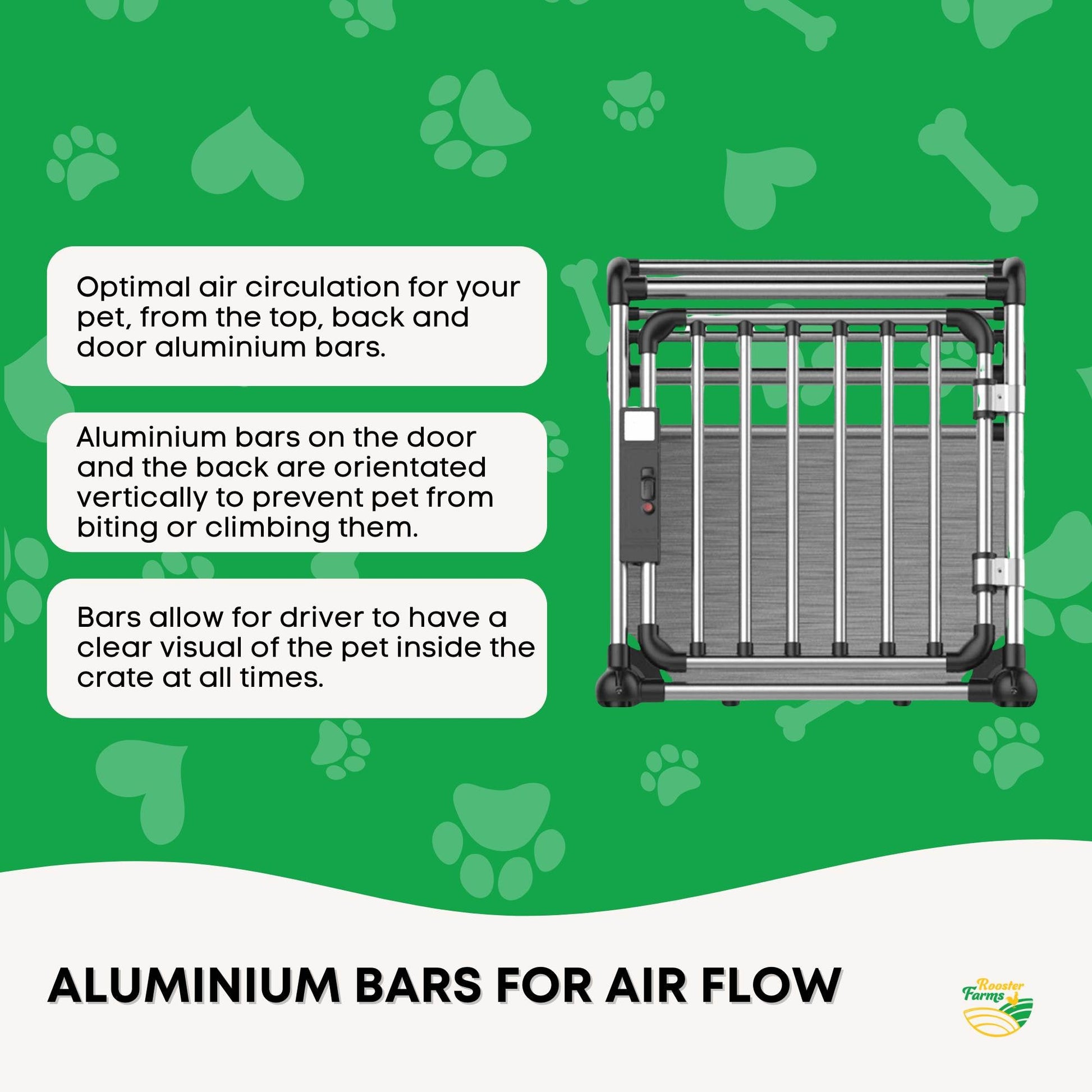 Aluminium Dog Travel Crate 63x68x88cm - Large Pet Car Transport Cage Kennel Box - view 6
