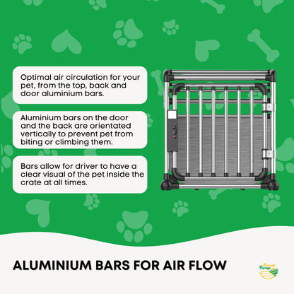 Aluminium Dog Travel Crate 63x68x88cm - Large Pet Car Transport Cage Kennel Box - view 6