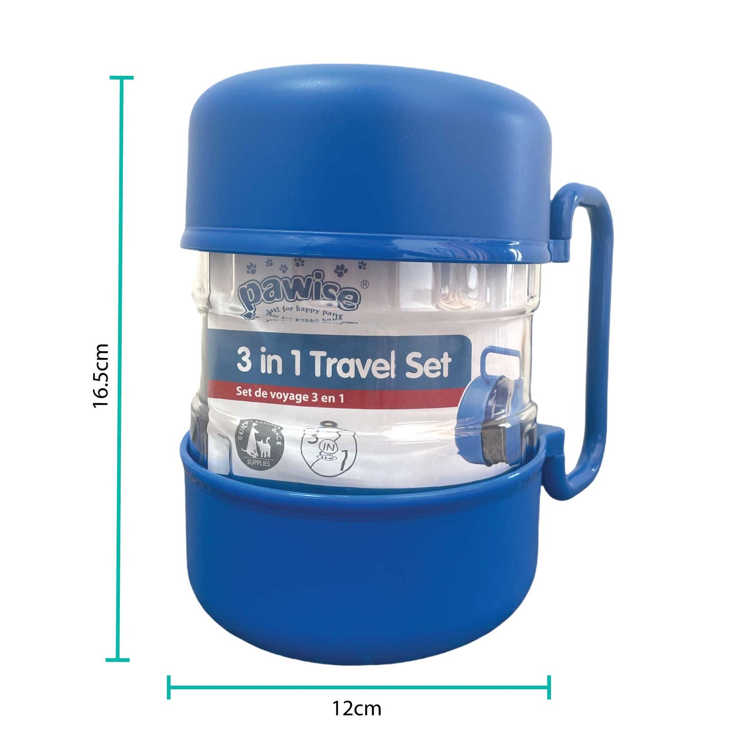 3 In 1 Pet Travel Food Water Bowl Set Dog Cat Portable Feeding Carry Container - view 3