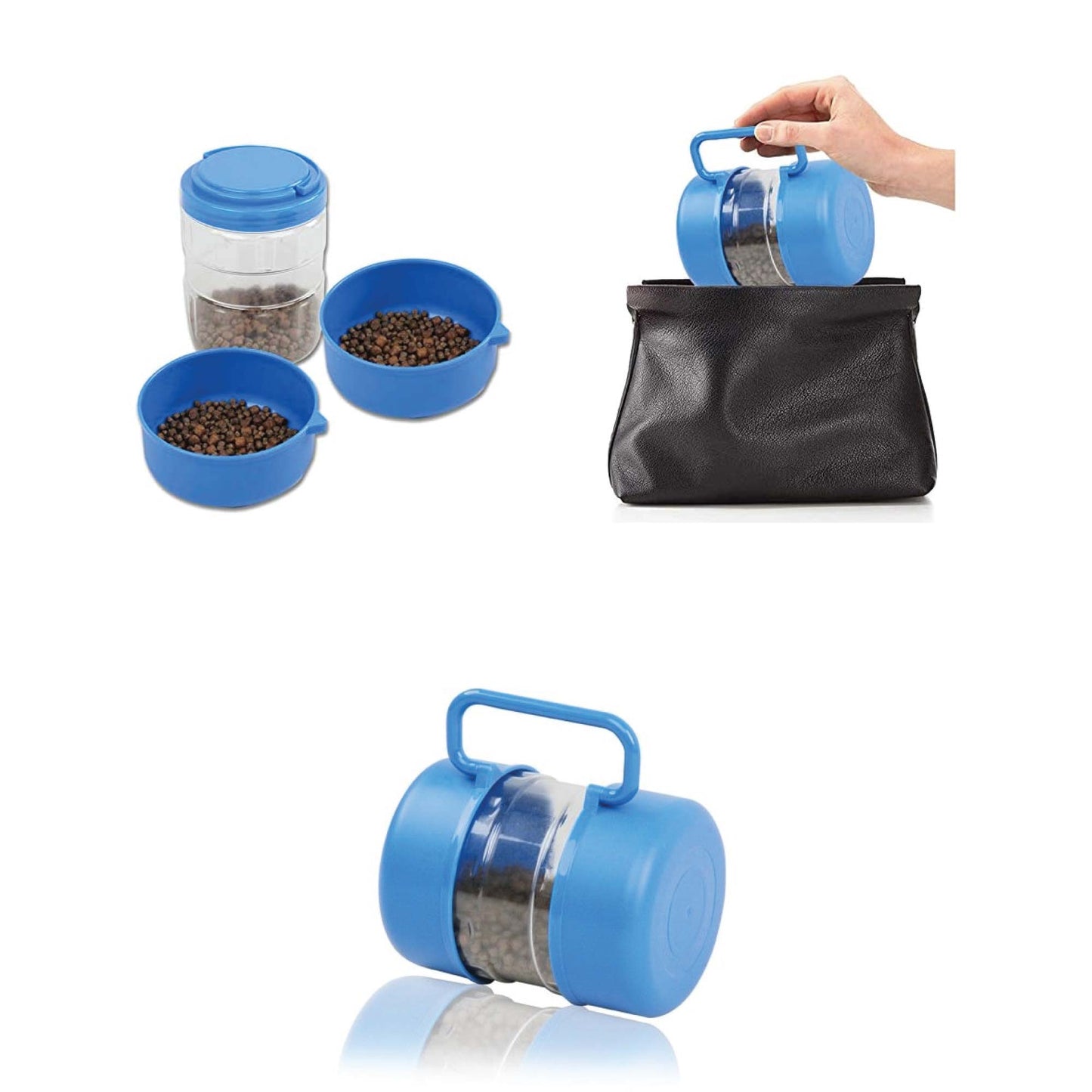 3 In 1 Pet Travel Food Water Bowl Set Dog Cat Portable Feeding Carry Container - view 7