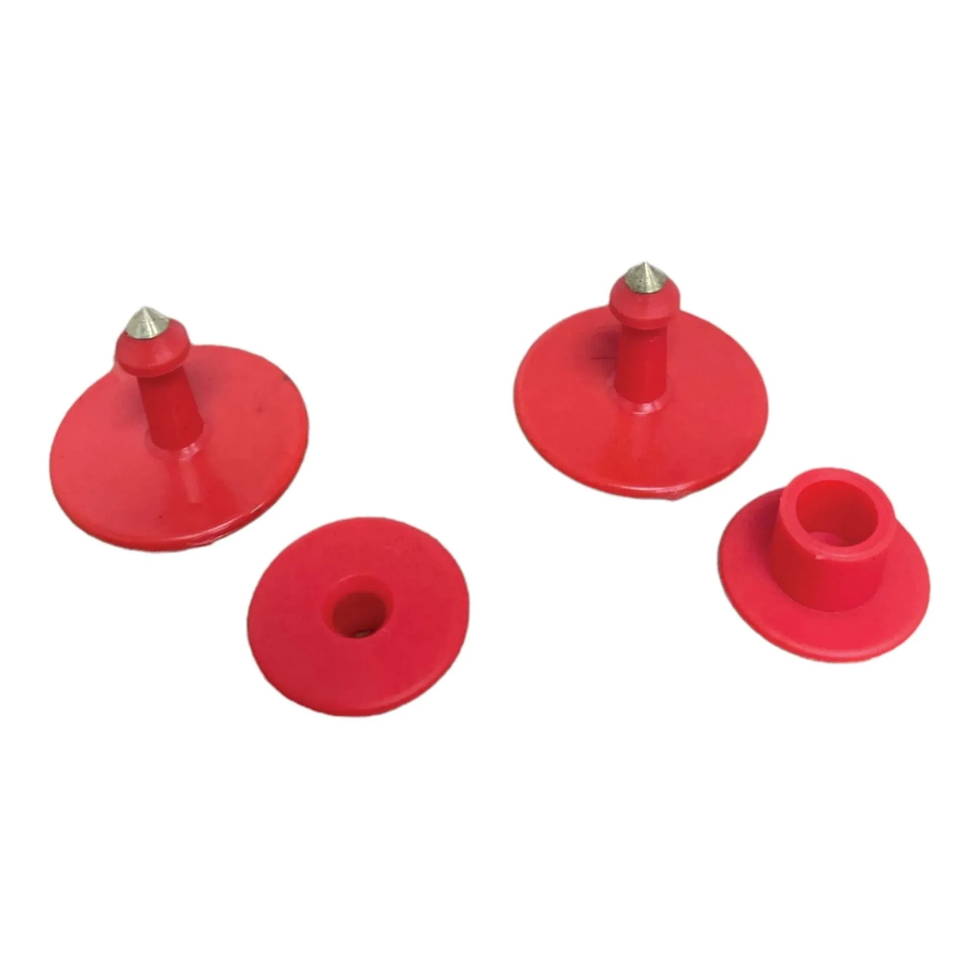 100x Cattle Ear Tags Set - Round Red Blank Pig Sheep Goat Cow Livestock Label - view 2