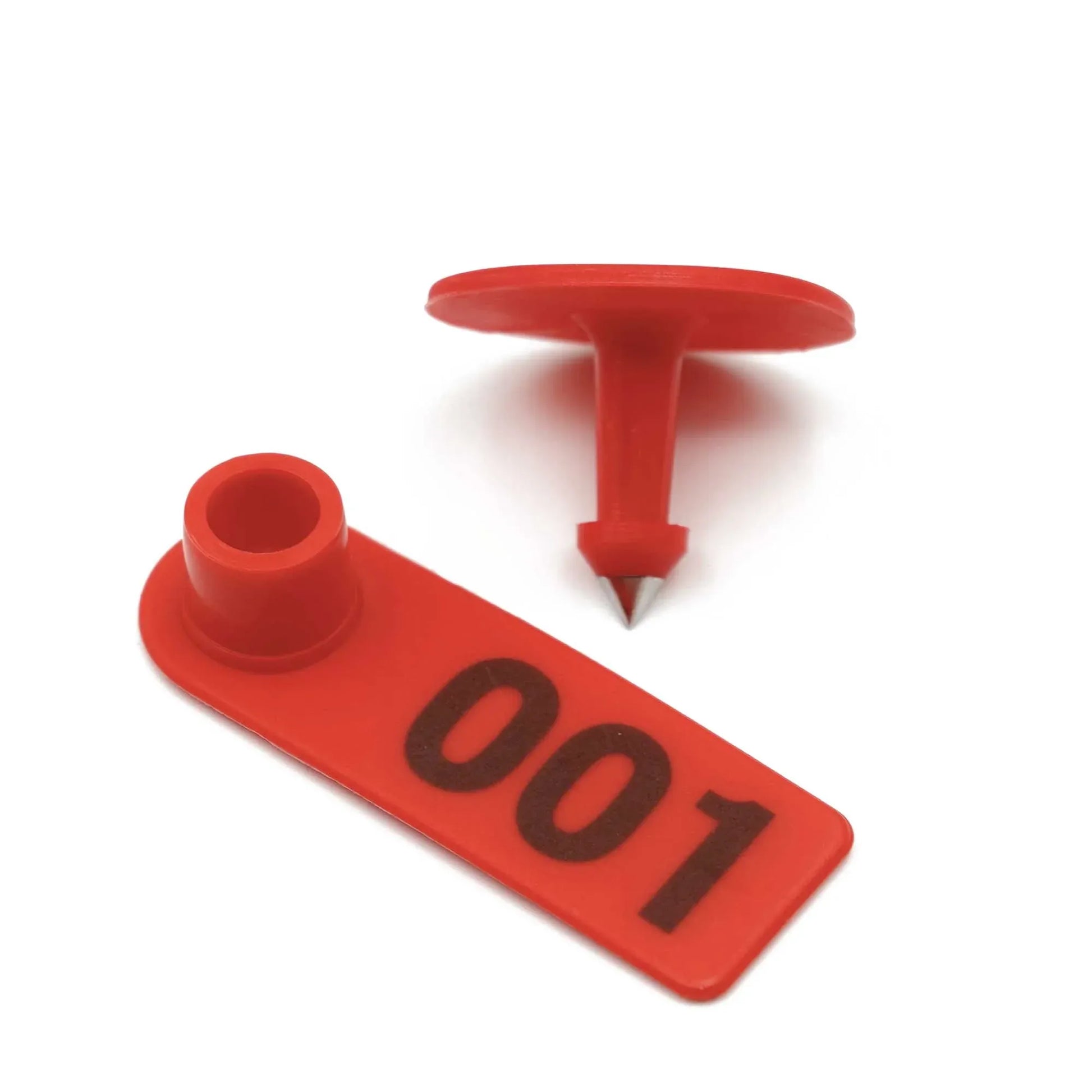 1-100 Cattle Number Ear Tag 5x2cm Set - Mini Red Cow Sheep Pig Livestock Label - view 2