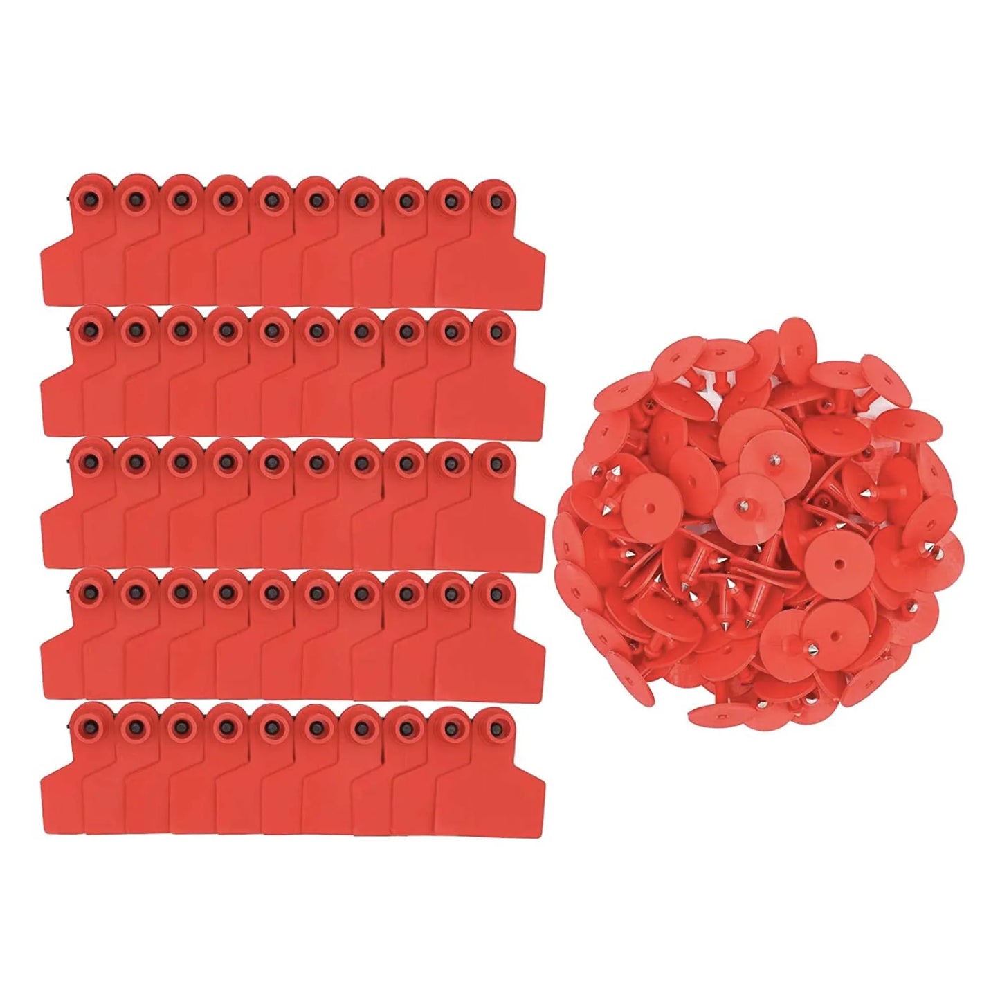 100x Cattle Ear Tags Set - 5x4cm Small Red Blank Cow Pig Sheep Livestock Label - view 4