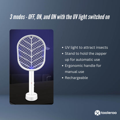 2 in 1 Rechargeable Mosquito Swatter - Electronic Fly Insect Bug Zapper Racket - view 4