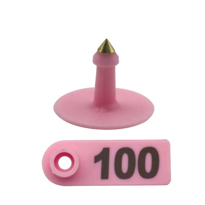 1-100 Cattle Number Ear Tag 5x2cm Set - Mini Pink Cow Sheep Pig Livestock Label - view 2