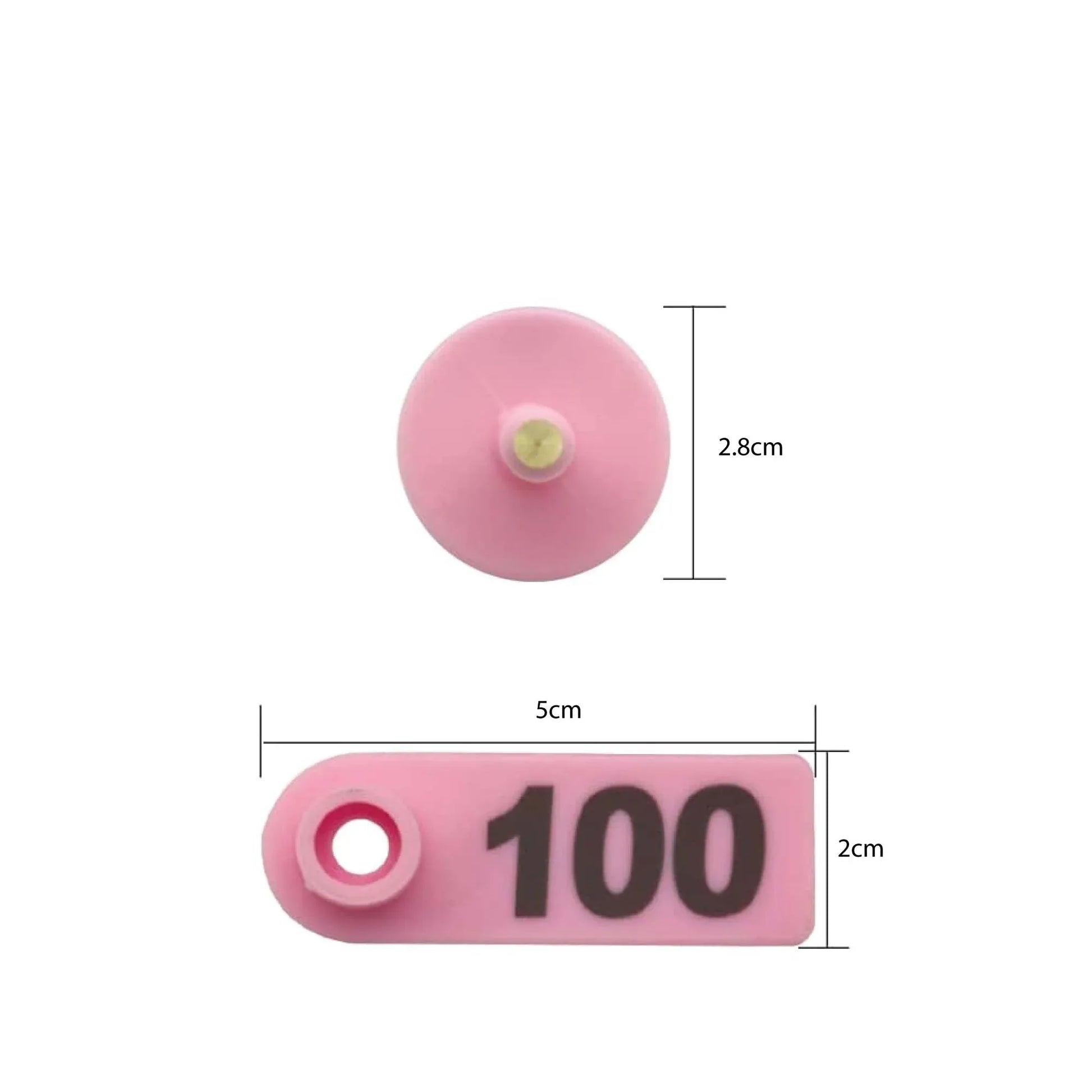 1-100 Cattle Number Ear Tag 5x2cm Set - Mini Pink Cow Sheep Pig Livestock Label - view 3