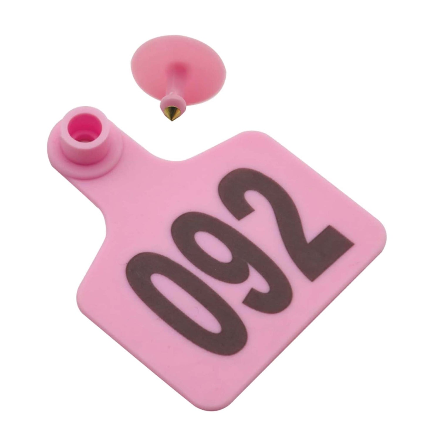 1-100 Cattle Number Ear Tag 6x7cm Set - Medium Pink Cow Sheep Livestock Label - view 3