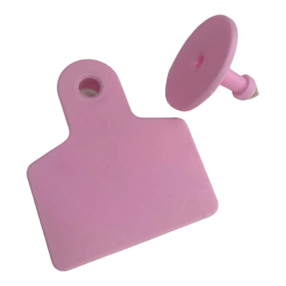 100x Cattle Ear Tags 5x4cm Set - Small Pink Blank Sheep Pig Livestock Label - view 3