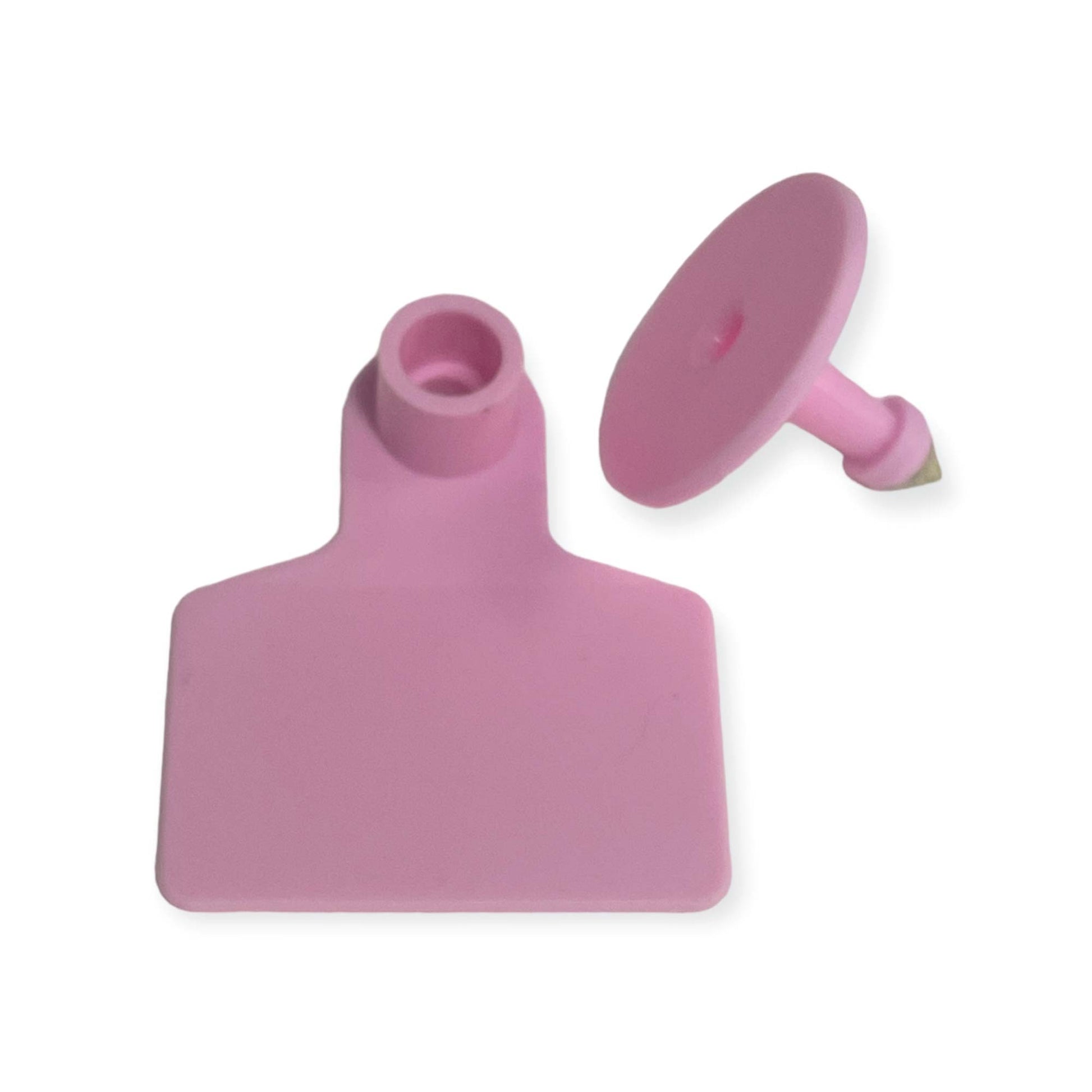 100x Cattle Ear Tags 6x7cm Set - Medium Pink Blank Cow Sheep Livestock Label - view 2