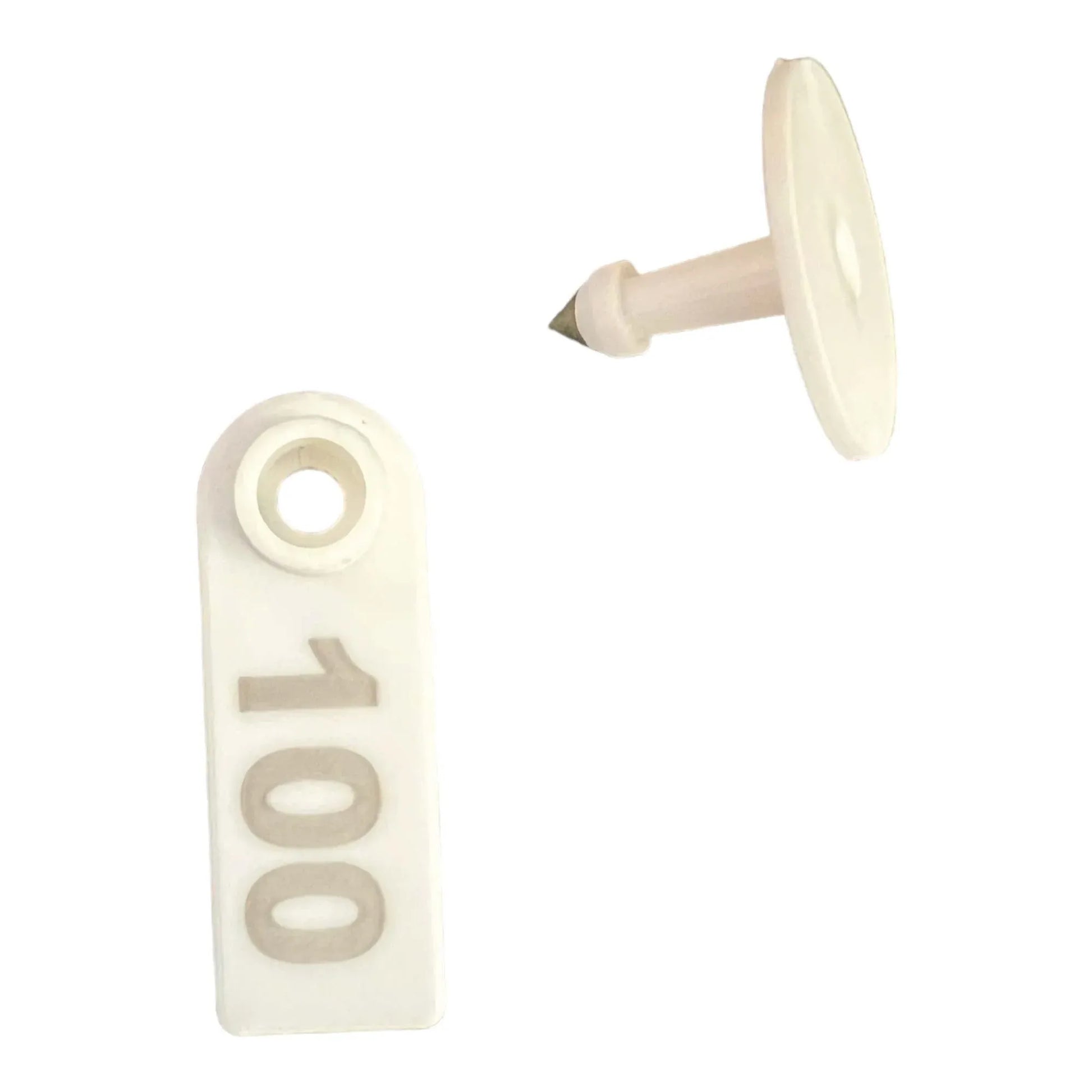 1-100 Cattle Number Ear Tag 5x2cm Set - Mini White Cow Sheep Pig Livestock Label - view 2
