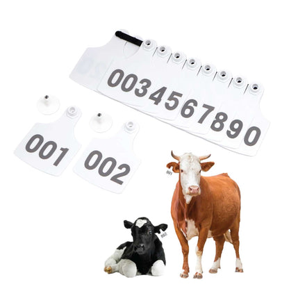 1-100 Cattle Number Ear Tags 7x10cm Set - XL White Cow Sheep Livestock Labels - view 4
