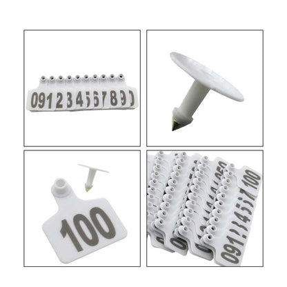 1-100 Cattle Number Ear Tags 7x10cm Set - XL White Cow Sheep Livestock Labels - view 5