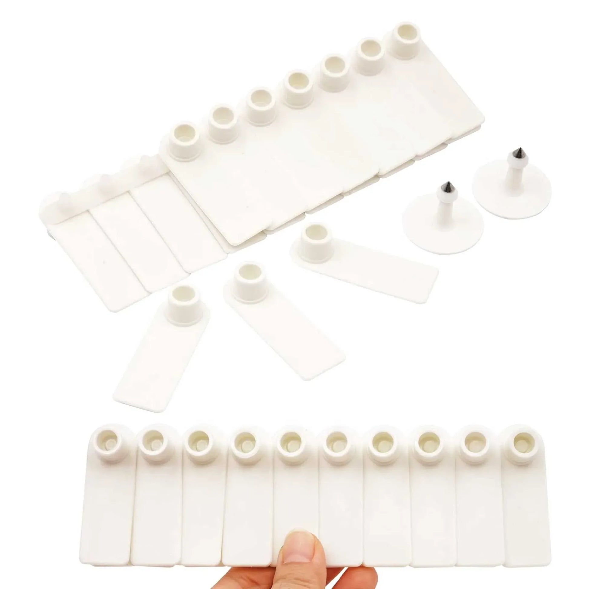 100x Cattle Ear Tags 5x2cm Set - Mini White Blank Pig Goat Livestock Label - view 4