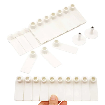 100x Cattle Ear Tags 5x2cm Set - Mini White Blank Pig Goat Livestock Label - view 4