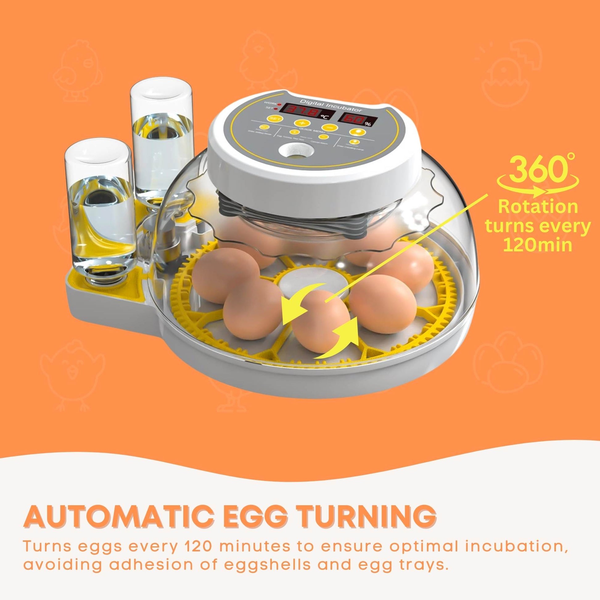 Automatic 8 / 18 Egg Incubator - Electrical Turning Chicken Quail Duck Hatching - view 4