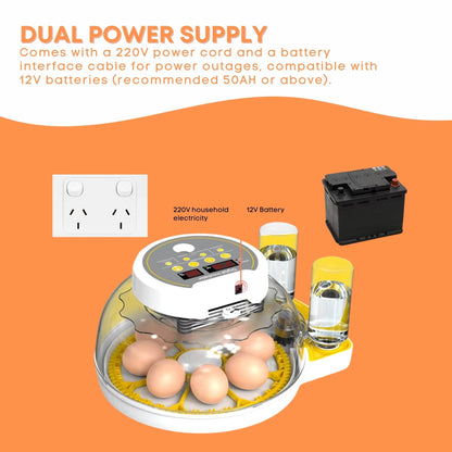 Automatic 8 / 18 Egg Incubator - Electrical Turning Chicken Quail Duck Hatching - view 8
