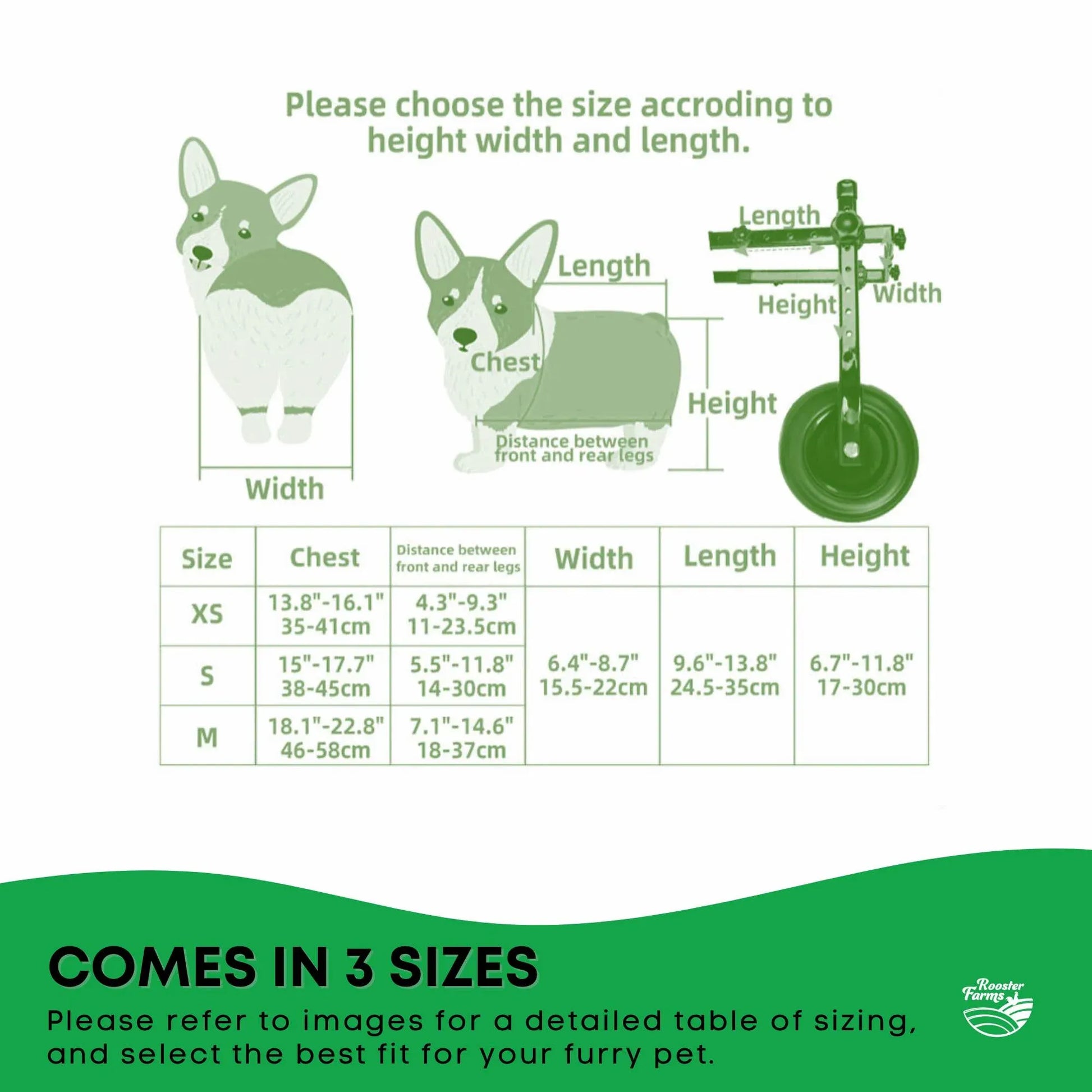 Rooster Farms Little Dog Wheelchair Small Harness - Adjustable Back Leg Aid - view 3