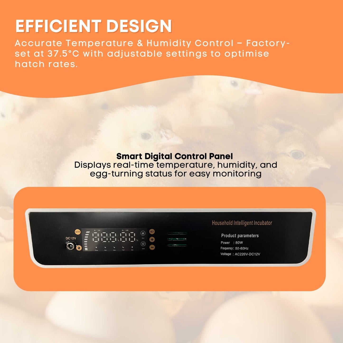 Automatic 48 Egg Incubator - Electric Digital Turning Chicken Quail Duck Hatching - view 5