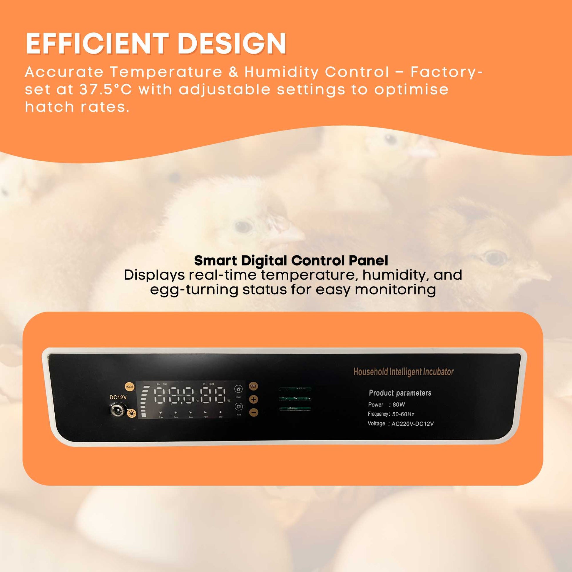Automatic 70 Egg Incubator - Electric Digital Turning Chicken Quail Duck Hatching - view 3