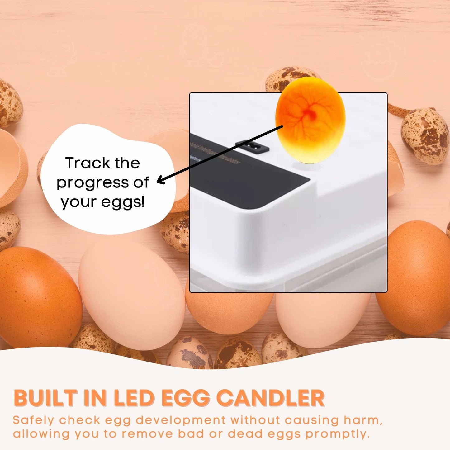 Automatic 70 Egg Incubator - Electric Digital Turning Chicken Quail Duck Hatching - view 6