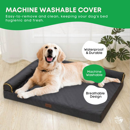 Rooster Farms Supportive Dog Bed XL Grey - Egg Crate Foam Waterproof Mattress - view 6
