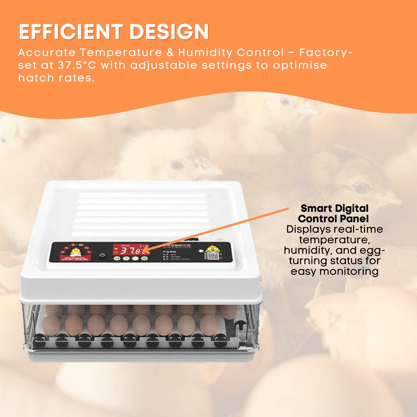 Automatic 130 Egg Incubator - Electric Digital Turning Chicken Quail Duck Hatching - view 3