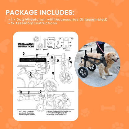 Rooster Farms Large Dog Wheelchair XL Harness - Adjustable Back Leg Aid - view 10