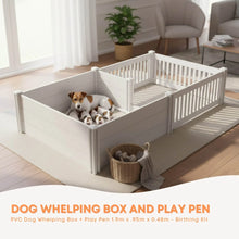 Rooster Farms 1.9m x 0.95m PVC Dog Whelping Box + Playpen Kit - Anti-Crush Rail - view 2