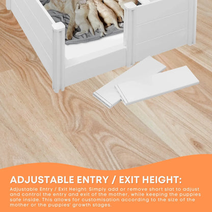 Rooster Farms 1.9m x 0.95m PVC Dog Whelping Box + Playpen Kit - Anti-Crush Rail - view 6