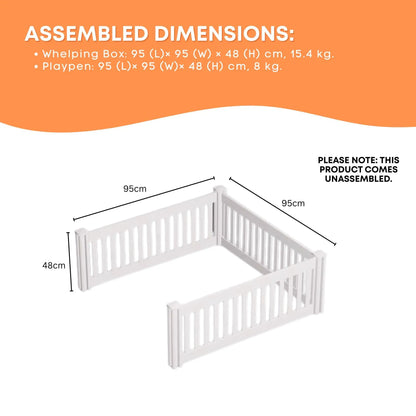 Rooster Farms 0.95m PVC Dog Play Pen Extension for Whelping Box 3 Side Enclosure - view 5
