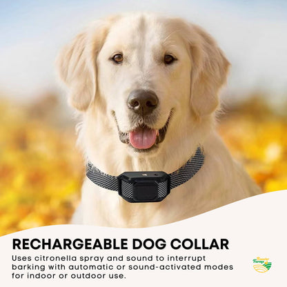 Rooster Farms Dog Bark Training Collar Citronella + Sound Rechargeable Automatic - view 2